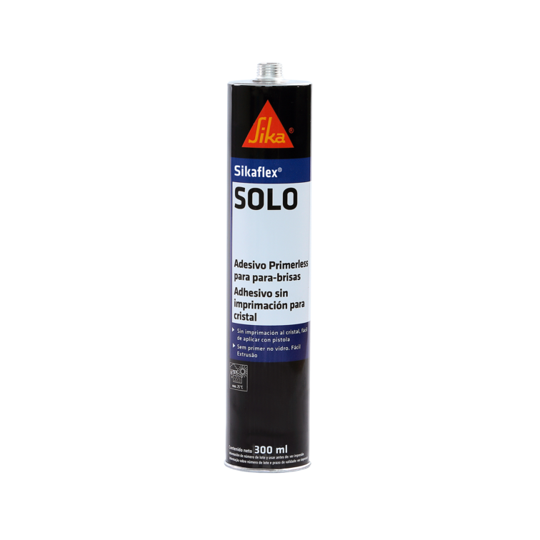 SikaFlex SOLO Adhesivo de poliuretano sin imprimación para vidrios de automóviles 300ml Negro