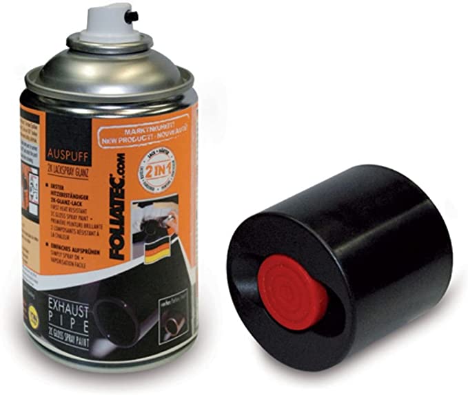 Foliatec Paint Spray Can Silenciadores Escape 2K Negro Brillante 250ml Altas Temperaturas