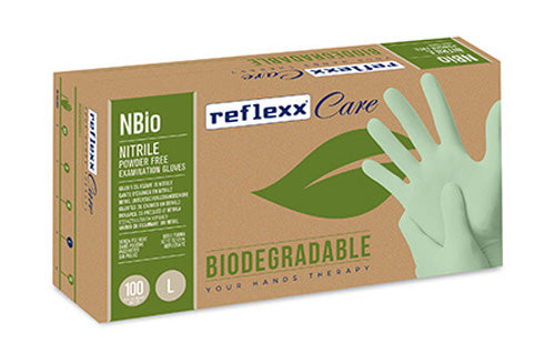 Guantes de nitrilo biodegradables sin polvo Reflexx Nbio